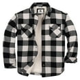 thumbnail image 1 of COEVALS CLUB Men's Flannel Jacket Shacket Sherpa Quilted Lined Casual Button up Snap Premium Jacket Shirts 51 White Black Large, 1 of 8