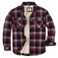 thumbnail image 1 of COEVALS CLUB Men's Flannel Jacket Shacket Sherpa Quilted Lined Casual Button up Snap Premium Jacket Shirts 56 Khaki Blue Crimson 3X-Large, 1 of 8
