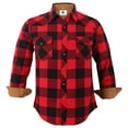 thumbnail image 1 of COEVALS CLUB Men's Flannel Western Pearl Sanp Button Two Chest Pockets Work Long Sleeve Shirts 01 Red Black X-Large, 1 of 7