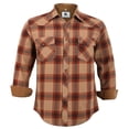 thumbnail image 1 of COEVALS CLUB Men's Flannel Western Pearl Sanp Button Two Chest Pockets Work Long Sleeve Shirts 04 Brown Plaid Large, 1 of 7