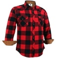 thumbnail image 1 of COEVALS CLUB Men's Flannel Western Pearl Snap Corduroy Lined Plaid Work Long Sleeve Shirts 01 Red Black Medium, 1 of 7