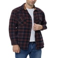 thumbnail image 1 of COEVALS CLUB Men's Flannel Western Pearl Snap Corduroy Lined Plaid Work Long Sleeve Shirts 06 Russet Brown Black Medium, 1 of 5