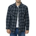thumbnail image 1 of COEVALS CLUB Men's Flannel Western Pearl Snap Corduroy Lined Plaid Work Long Sleeve Shirts 09 Gray Black Large, 1 of 7