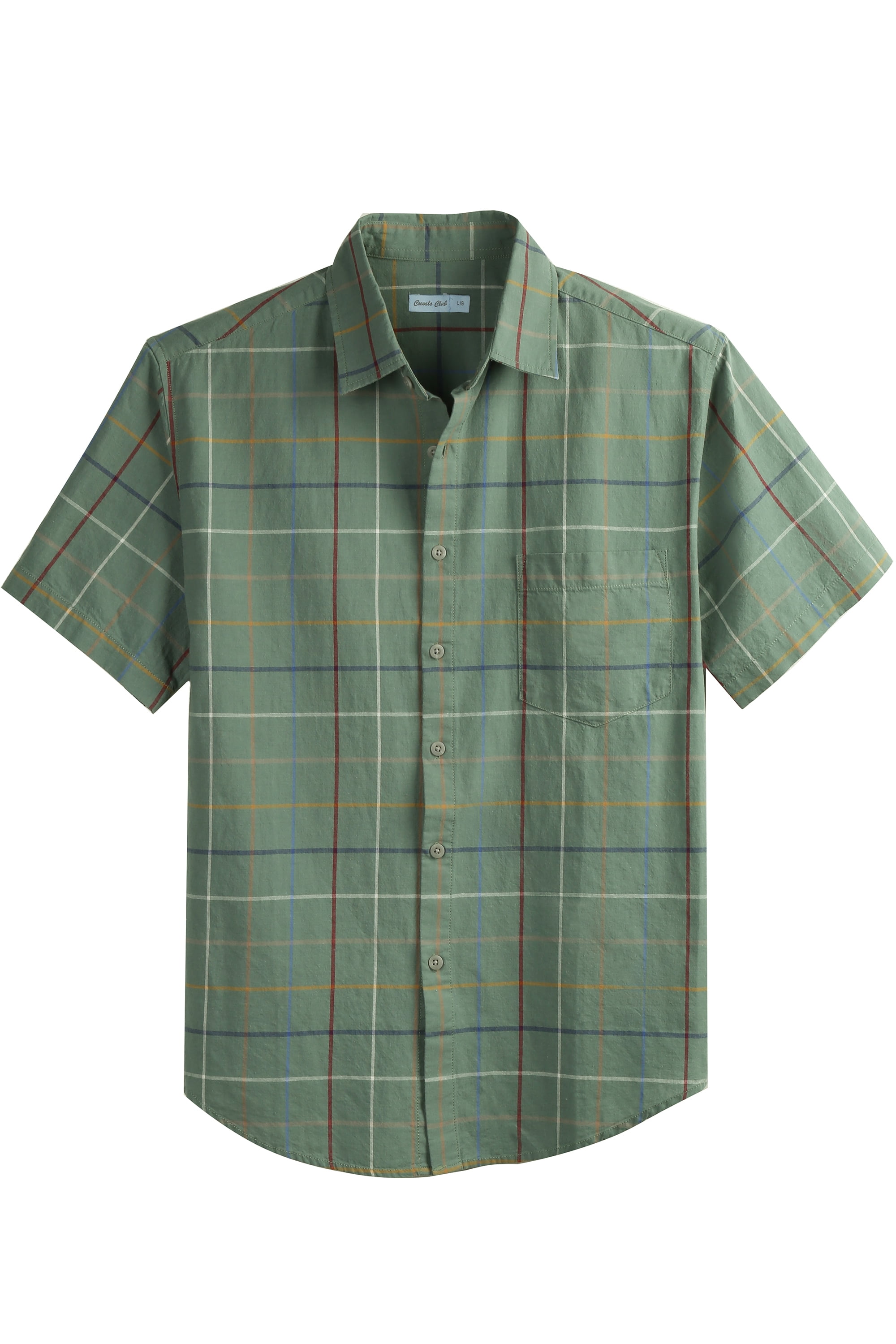 Wear Sierra Top Shelf Men's Linen Short Sleeve Button Down Shirt in Green - Great for Date Nights