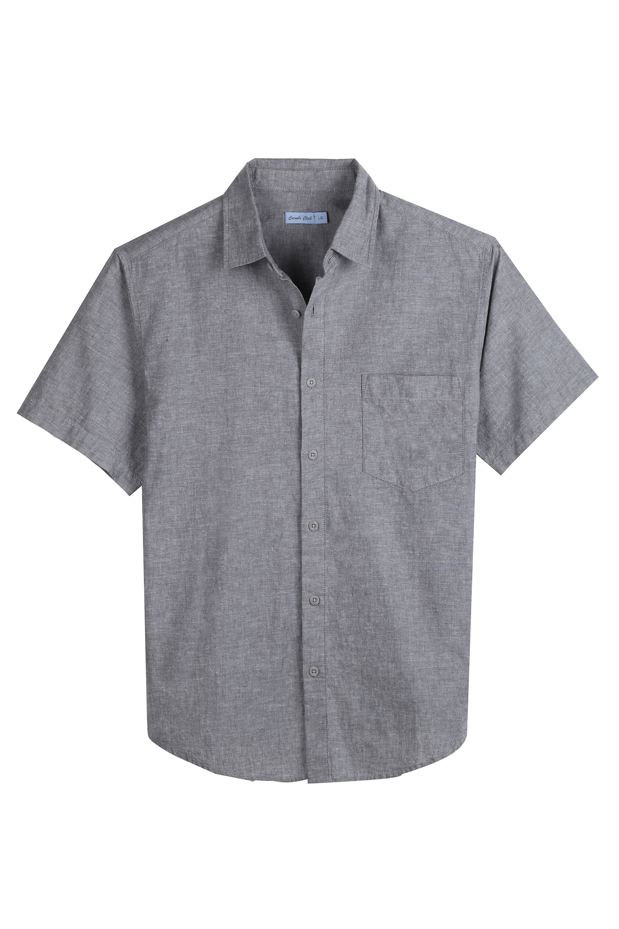 Men's Cotton Short Sleeve Button Down Shirt - Regular Fit Casual Woven Shirt