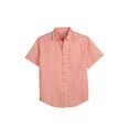 thumbnail image 1 of COEVALS CLUB Men’s Linen Beach Summer Casual Button Down Shirt Solid Short Sleeve Cotton Guayabera Shirts (Salmon/XL 16#), 1 of 6