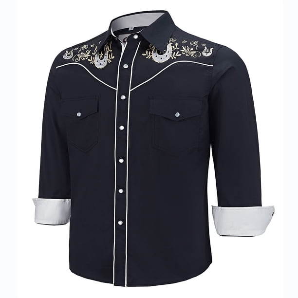 black pearl snap dress shirt hayes washed Black pearl snap L main image 0
