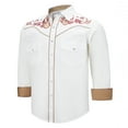 thumbnail image 1 of COEVALS CLUB Men's Western Cowboy Embroidered Shirts Long Sleeve Pearl Snap Dress Button up Cotton Shirts P3-2 White Large, 1 of 7