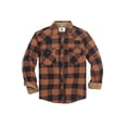 thumbnail image 1 of COEVALS CLUB Mens Flannel Long Sleeve Shirts Corduroy Lined Snap Button Up Cotton Western Plaid Shirts (Brown, Black/L 12#), 1 of 6
