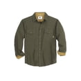 thumbnail image 1 of COEVALS CLUB Mens Flannel Long Sleeve Shirts Corduroy Lined Snap Button Up Cotton Western Solid Shirts (Army/XL 18#), 1 of 7
