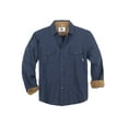 thumbnail image 1 of COEVALS CLUB Mens Flannel Long Sleeve Shirts Corduroy Lined Snap Button Up Cotton Western Solid Shirts (Navy/L 16#), 1 of 7