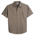 thumbnail image 1 of COEVALS Club Men's Linen Shirts Summer Beach Casual Button-down Short Sleeve Shirt Dark Khaki 04 XX-Large, 1 of 5