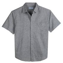 Daiia Cute Foxes Men's Linen Shirts Short Sleeve Casual Shirts Button ...