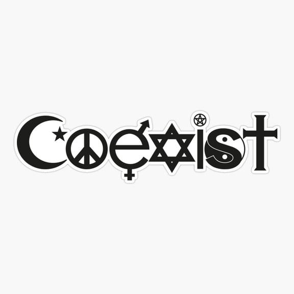 COEXIST Black Plain Sticker