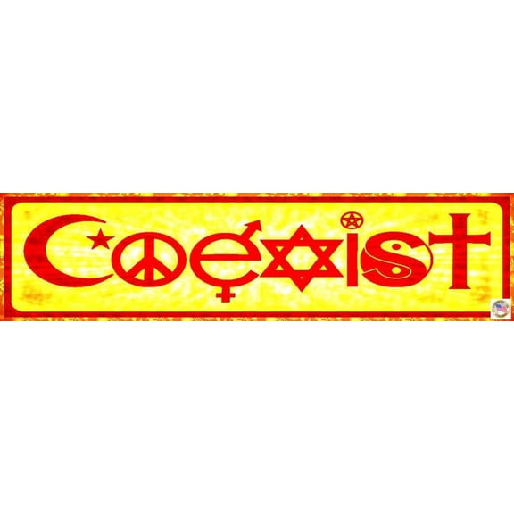 COEXIST Sign MADE IN USA! Mini Street Sign 3"x12" All Weather Metal Bar Man Cave Woman Cave Kid Peace Hippie Rasta All Get Along