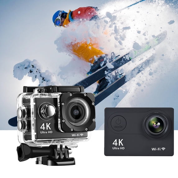 COFEST 1080P 30FPS Action Camera HD Underwater Cameras 30M Camera Ski Camera Sports Cameras Support WiFi & 170 Degree Wide Angle Black