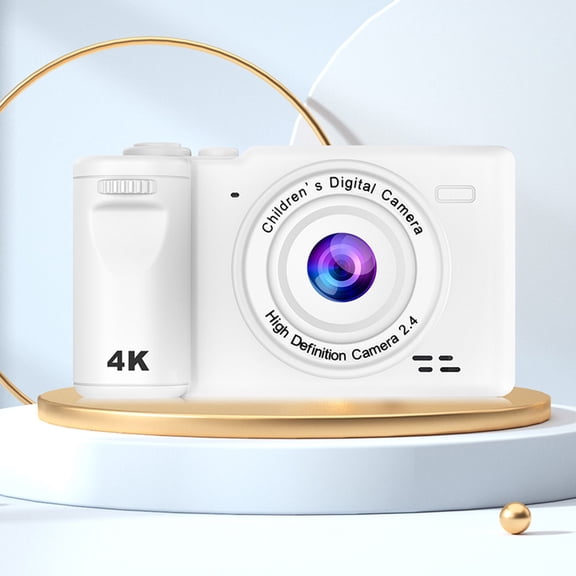 COFEST 2.4-Inch HD Mini Digital Camera with 8x Zoom, 1080P Video, Dual Lens, and Fun Features for Students and Beginners White