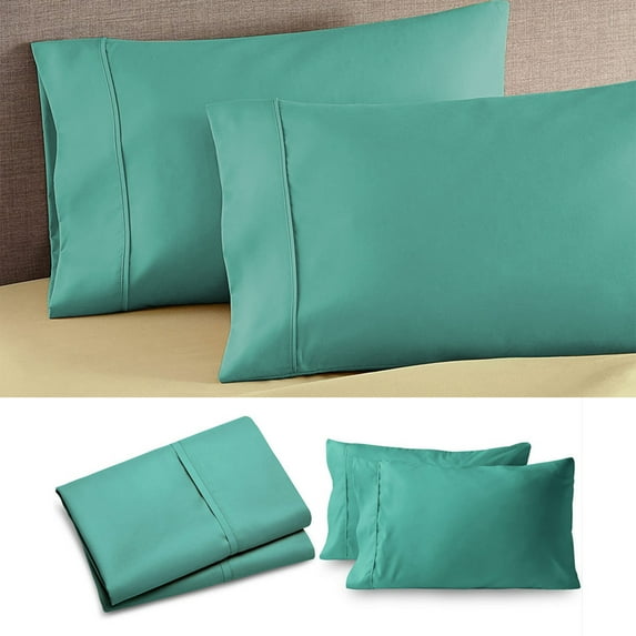 COFEST 2-Pack Soft Microfiber Pillow Cases with Envelope Closure, Shrink and Fade Resistant Pillow Covers Set of 2, Machine Washable 20x30 Inch Pillow Cases in Various Colors Green