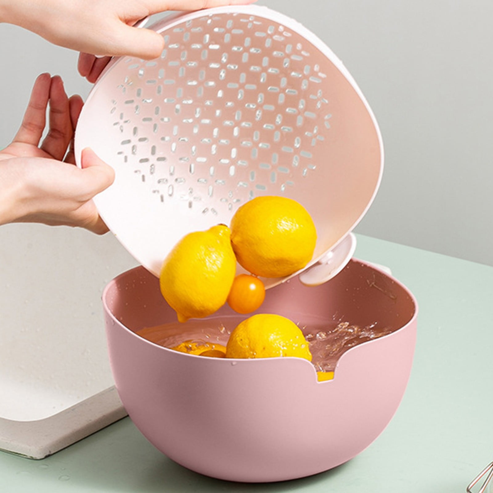 COFEST 2 Packs Strainers And Colanders Bowl Set,Sturdy Kitchen Sink