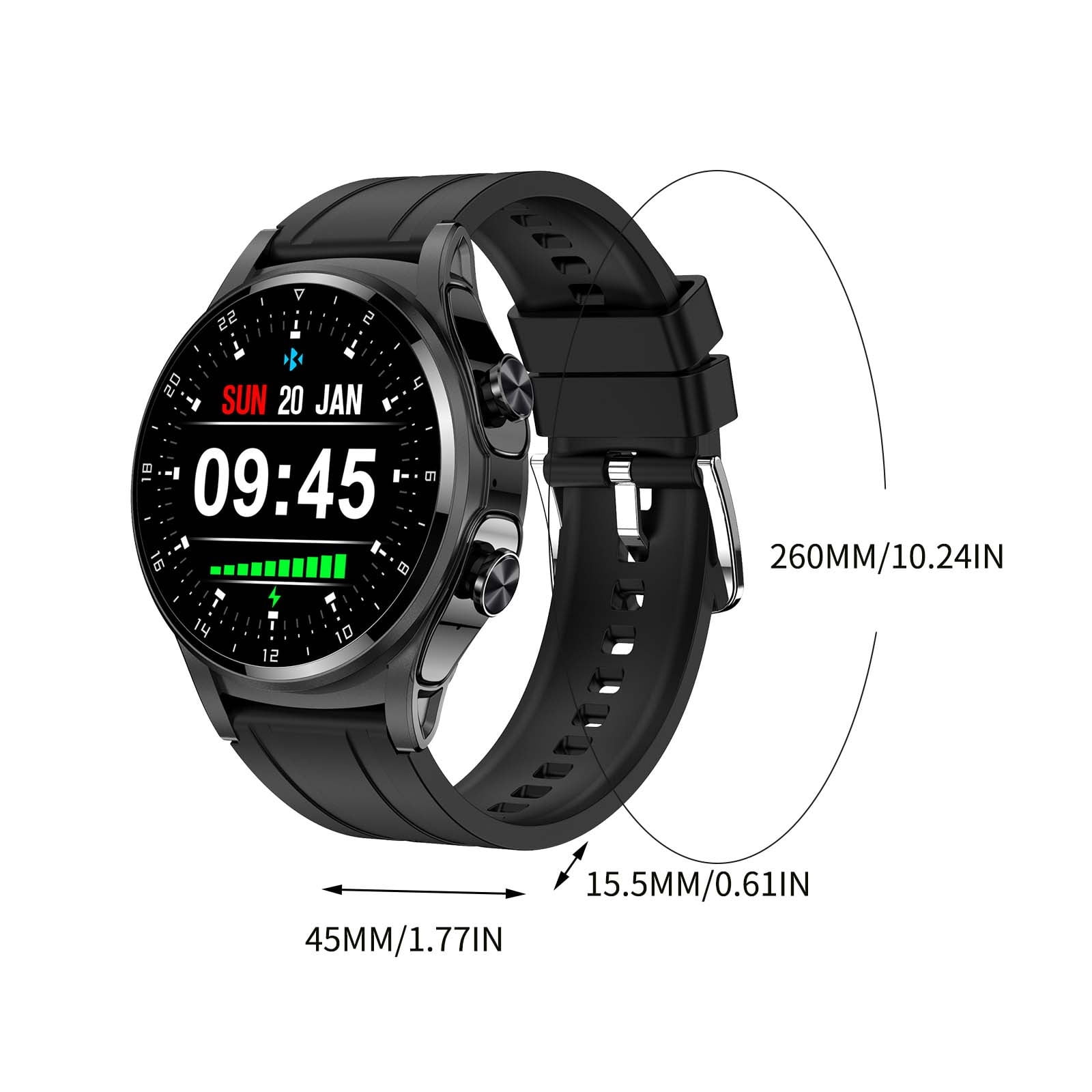 COFEST 2 in 1 Smart Watch with Earbuds,Stainless Steel Metal Case,Dual