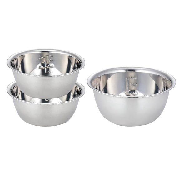 COFEST 3 Pcs Rust Steel Light Luxury Thickened Multi-functional Large Basin Three Piece Set Stainless Steel Basin Set Soup Basin Stainless Steel Water Basin Silver
