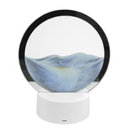 COFEST 3D Three-dimensional Sand Painting Table Lamp,Moving Hourglass Decorative Ambient Lamp,Creative Living Room Bedroom Quicksand Table Lamp 15ml Blue