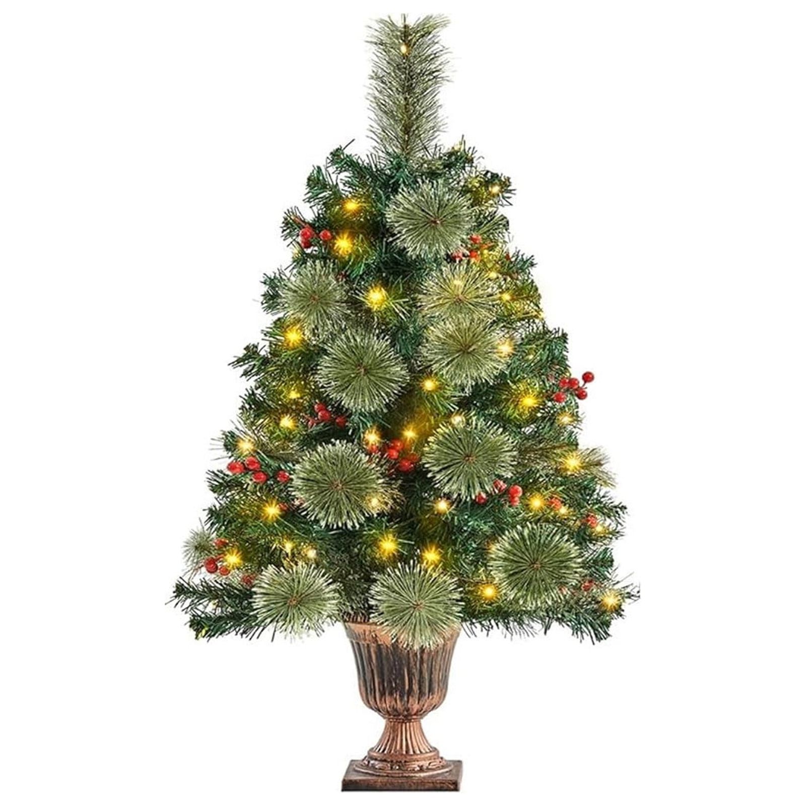 COFEST 3ft Prelit Tabletop Christmas Tree W/ 50 Warm White LED Lights