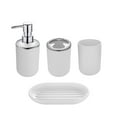thumbnail image 1 of COFEST 4 Piece Bathroom Accessory Set With Soap Dispenser Pump,Toothbrush Holder,Tumbler And Soap Dish White, 1 of 6