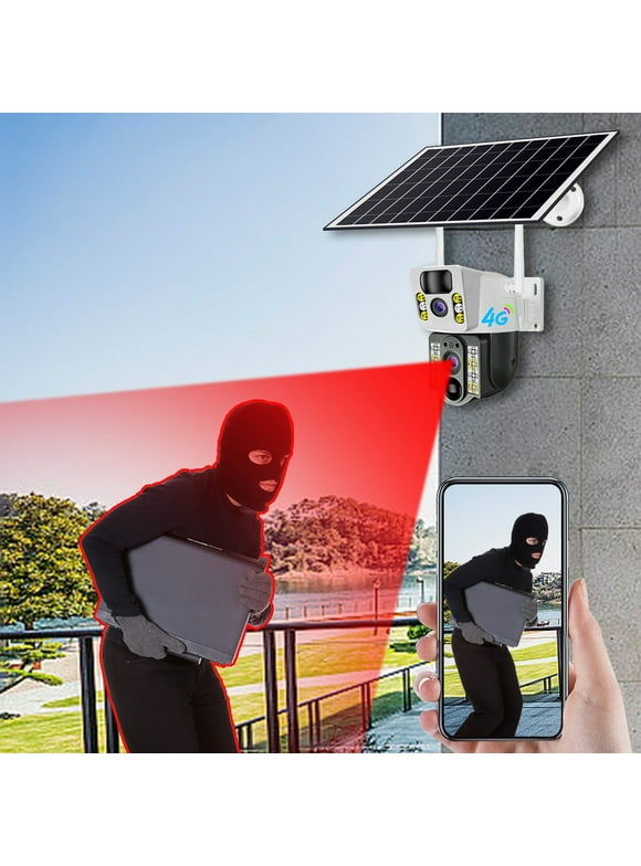 COFEST 4G Solar 360 Degree Panoramic Rotation Intelligent Tracking Voice Intercom Outdoor Waterproof High-definition Binocular Camera White