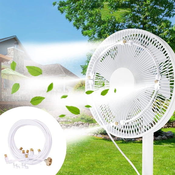 COFEST 6m Low Pressure Spray Hose for Gardening, Watering and Humidification Mist Cool Down Set, White Plastic Retro Style Spray Hose. White
