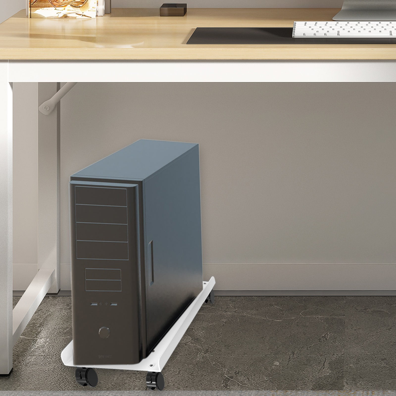 COFEST Adjustable Width Computer Host Rack with Locking Wheels Easy ...