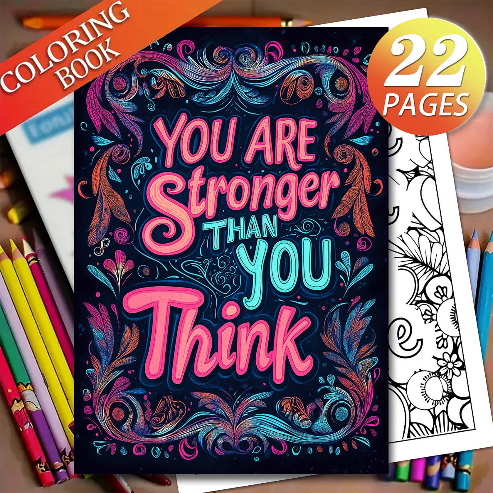 COFEST Adult Coloring Book - Stress Relieving Art Picture Book with 22 ...