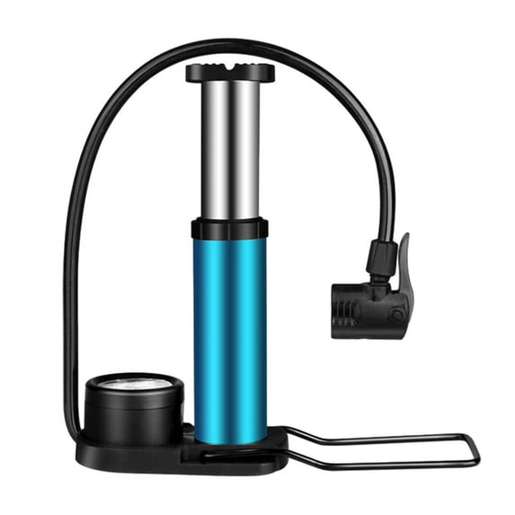 COFEST Bicycle accessories,Portable Bicycle Pump With Pressure Gauge Mini Bike Inflator Tire Cycling Compressor Adapter Bicycle Repairing Tools Blue