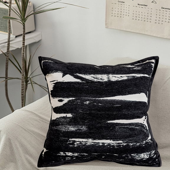 COFEST Black Chenille Sofa Cushion Pillow for Living Room, Multi-Functional Decorative Pillow for Home, Comfortable and Stylish Bed Cushion for Interiors Black