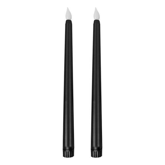 COFEST Blinking Black Flameless LED Candles, Safe Decorative LED Taper Candles for Parties, Battery-Powered Realistic LED Candles, Wedding and Home Decor LED Candle Set Black