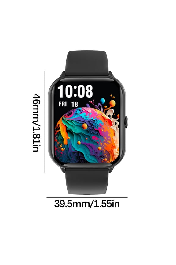 Bluetooth Smart Watch-Designed for Men and Women,Features Full Fitness Tracking,Sleep Monitoring,and Call Function,Black,