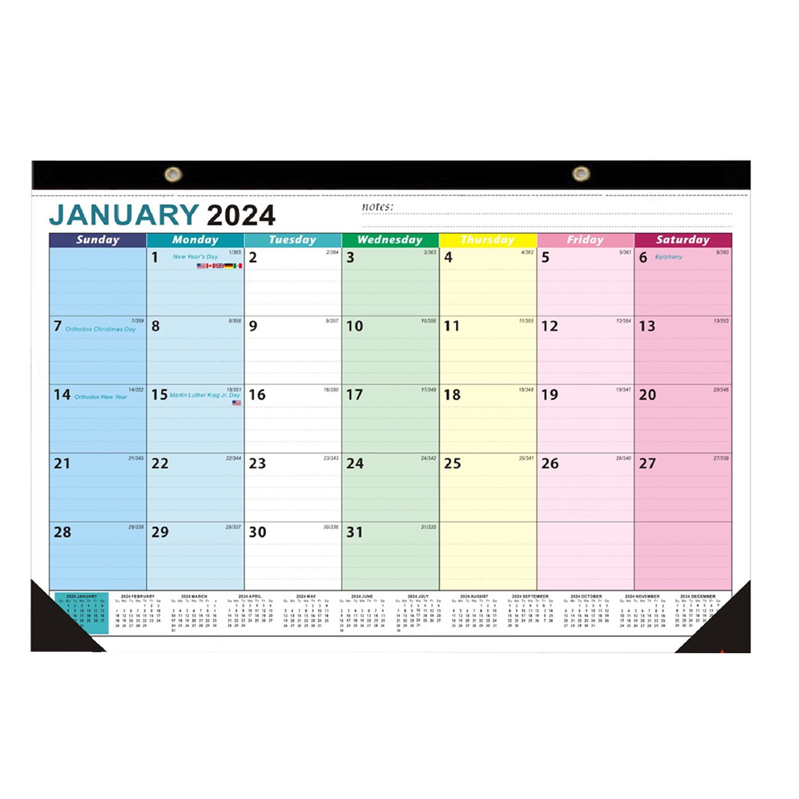 COFEST Calendars,Strong Twinwire Binding,Large Daily Blocks,18 Month