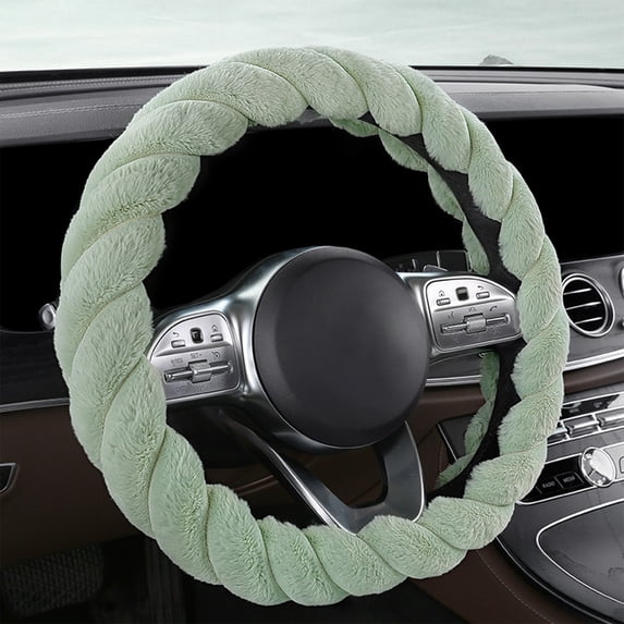 COFEST Car Steering Wheel Cover with Soft Warm Non-Slip Car Decoration Car Wheel Protector Universal Fits 14-15 Inches Green