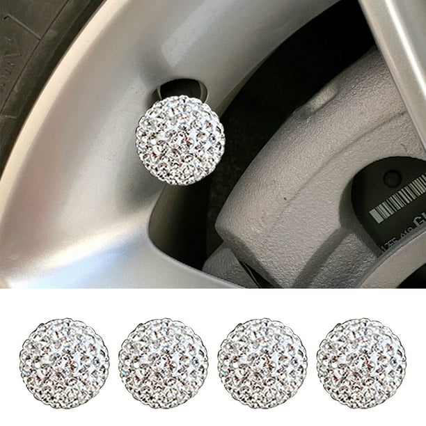 COFEST Car Tire Valve Caps Diamond Cap Universal Tire Cap Automotive Tire Fully Drilled Core Cap Car Tires Accessories White Walmart Business Supplies