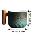 thumbnail image 1 of COFEST Ceramic Tea Cup,Wooden Handle Coffee Cup,Tea Cup,Gradient Glaze,Exquisite Ceramic Small Cup for Steeping Loose Leaf Tea Green, 1 of 8