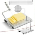 thumbnail image 1 of COFEST Cheese Slicer Wire Cutter, Stainless Steel Cheese Cutter Board Guillotine with 6 Wire replacements for Block Cheese, Butter, Blue Cheese Multipurpose Slicer sliver, 1 of 9