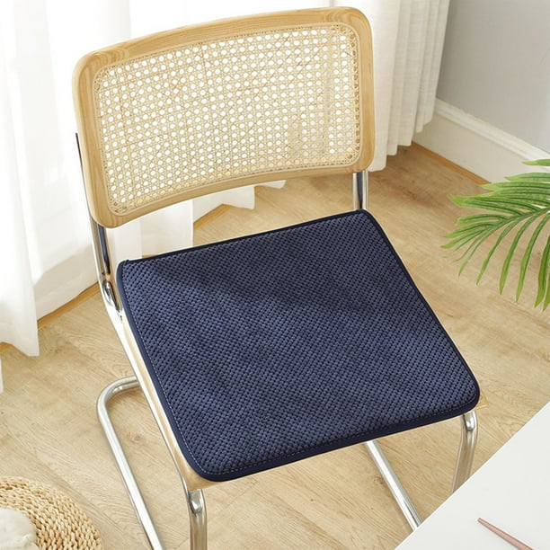 COFEST Classic Vintage Cotton Seat Cushion with Non Slip Backing 17x17 Inches for All Seasons Comfy Office Chair Pad in Bright Colors Blue