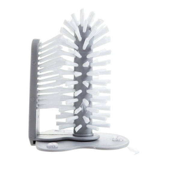 COFEST Cleaning Supplies,Glass Washer Brush Cleaner,Standing Bottle Cup Brush Cleaner For Kitchen Bar Sink With Suction Cups Gray