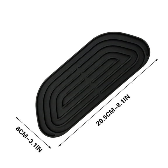COFEST Coffee Maker Mat for Countertops,Water Dispenser Silicone Tray Foldable Trim Size Drip Mat Coffee Machine Tray Coffee Mat & Faucet Mat,Dish Drying Mat for Kitchen Black