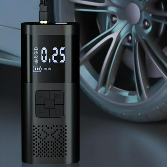 COFEST Compact Digital Wireless Car Tire Blast Pump with LED Light, 4 Modes, Overload & Short Circuit Protection, Accurate Pressure Measurement for Cars, Bikes, & More Black