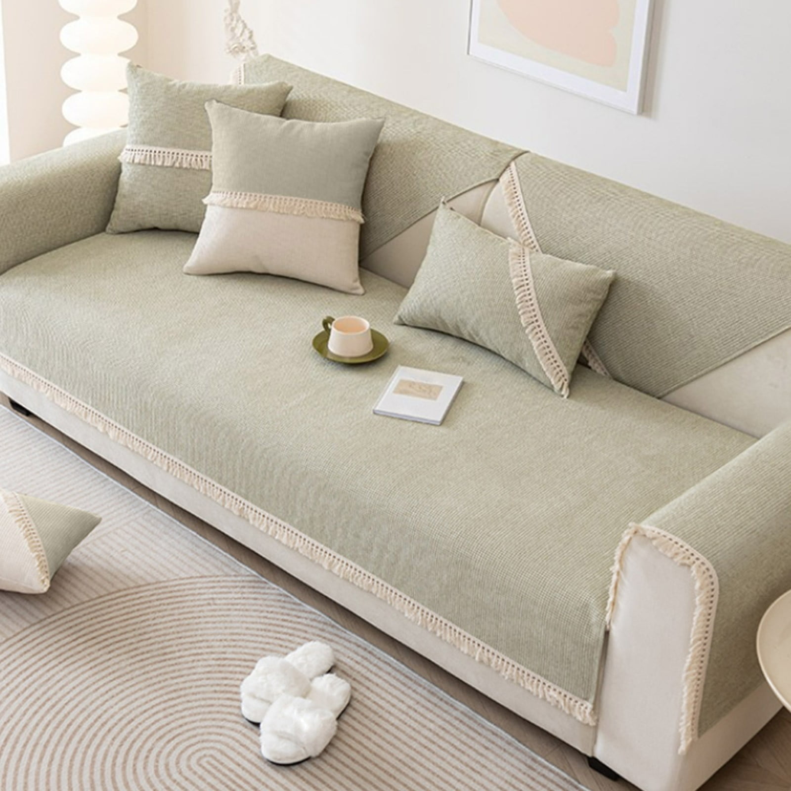 COFEST Cream Style Sofa Cushion Non Slip All Season Universal Sofa Cushion Soft and Comfortable Beige Gray Couch Mat. Green Walmart