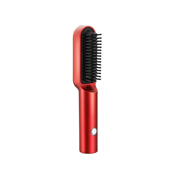 COFEST Curling Iron,2In1 Portable Comb For Straight And Curly Hair With 10S Fast Heating 400°F,Professionasl Ceramic Straightening Curling Iron With Automatic Shut Off,Usb Charge Red