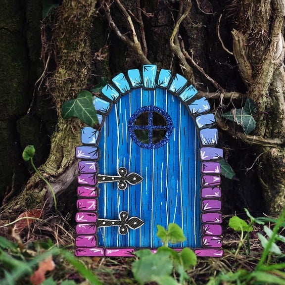COFEST DIY Garden Tree Doors Miniature Decoration - Wooden Fairy Door with Hand Strap, Durable and Delicate Design, Perfect for Kids, Backyard, Entry Tables, Living Room, and Window Sill