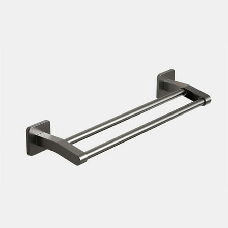COFEST Double Bath Towel Bar， 16 Inch 304 Stainless Steel Thicken 0.8mm Towel Rack for Bathroom， Towel Holder Brushed Finished Wall Mount Gray
