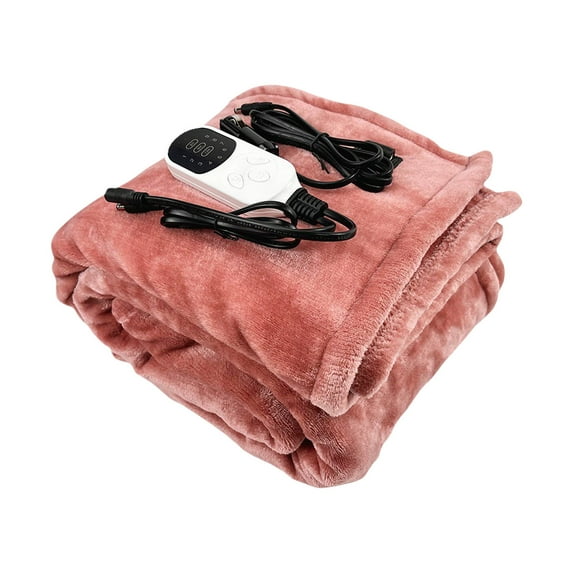 COFEST Electric Blankets,100*75CM Car Heated Blanket Electric Throw,9 Fast Heating Modes&8h Auto Off&Overheat Protection,Machine Washable ETL Flannel Electric Blanket Throw,Pink,